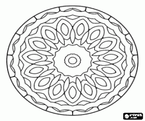 A mandala pétalas de flores para colorir e imprimir