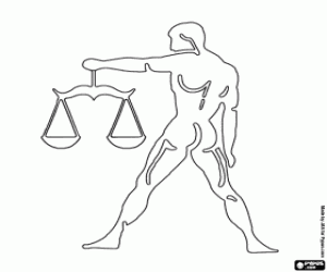 Libra signo do horóscopo para colorir e imprimir